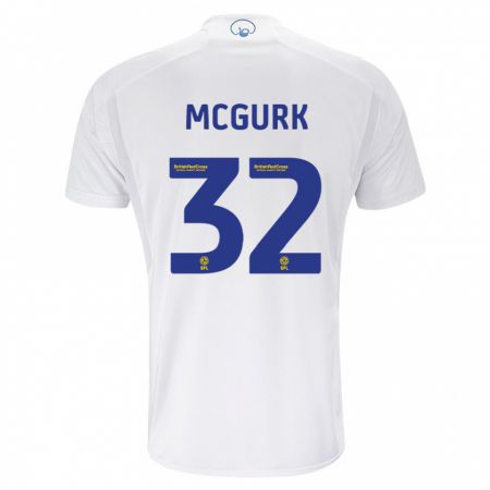 Kandiny Niño Camiseta Sean Mcgurk #32 Blanco 1ª Equipación 2023/24 La Camisa Chile