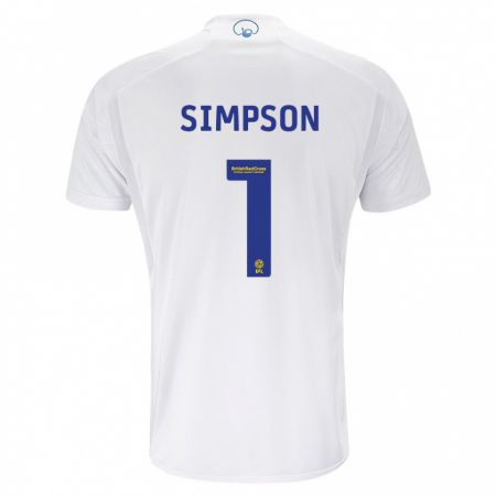 Kandiny Niño Camiseta Carrie Simpson #1 Blanco 1ª Equipación 2023/24 La Camisa Chile