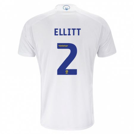 Kandiny Niño Camiseta Izzy Ellitt #2 Blanco 1ª Equipación 2023/24 La Camisa Chile