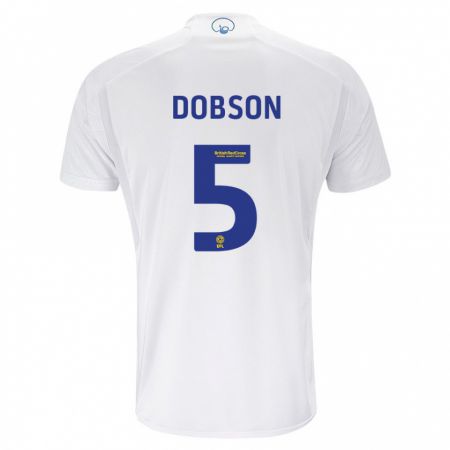 Kandiny Niño Camiseta Ellie Dobson #5 Blanco 1ª Equipación 2023/24 La Camisa Chile
