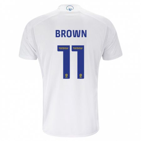 Kandiny Niño Camiseta Abbie Brown #11 Blanco 1ª Equipación 2023/24 La Camisa Chile