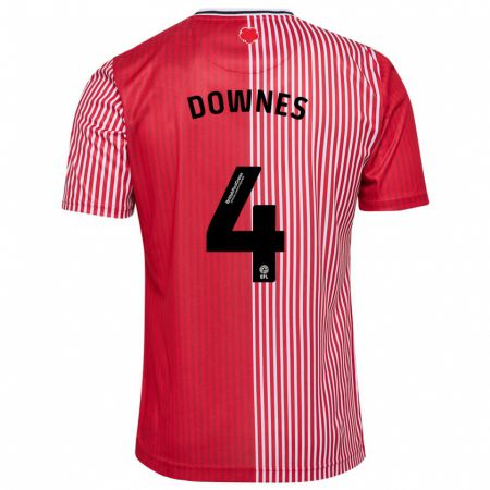 Kandiny Niño Camiseta Flynn Downes #4 Rojo 1ª Equipación 2023/24 La Camisa Chile