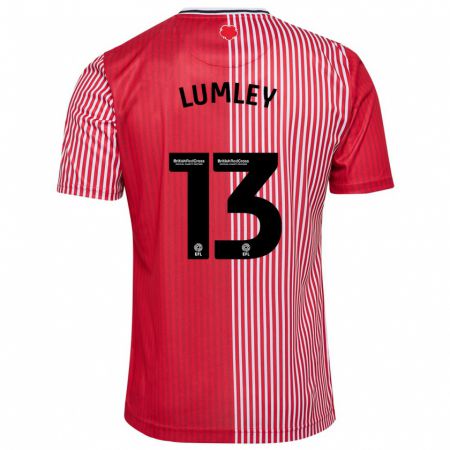 Kandiny Niño Camiseta Joe Lumley #13 Rojo 1ª Equipación 2023/24 La Camisa Chile