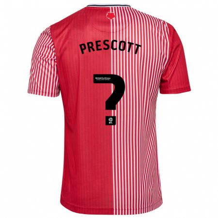 Kandiny Niño Camiseta Alfie Prescott #0 Rojo 1ª Equipación 2023/24 La Camisa Chile