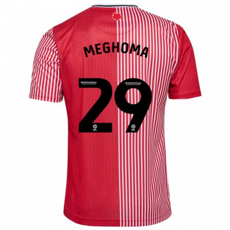 Kandiny Niño Camiseta Jayden Meghoma #29 Rojo 1ª Equipación 2023/24 La Camisa Chile