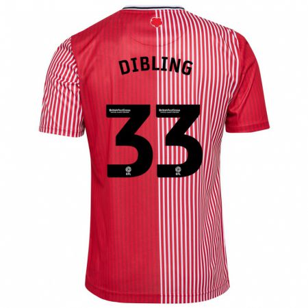 Kandiny Niño Camiseta Tyler Dibling #33 Rojo 1ª Equipación 2023/24 La Camisa Chile