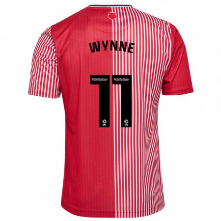 Kandiny Niño Camiseta Megan Wynne #11 Rojo 1ª Equipación 2023/24 La Camisa Chile