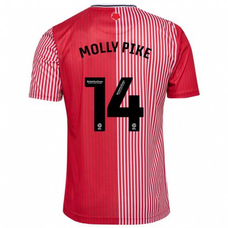 Kandiny Niño Camiseta Molly Pike #14 Rojo 1ª Equipación 2023/24 La Camisa Chile