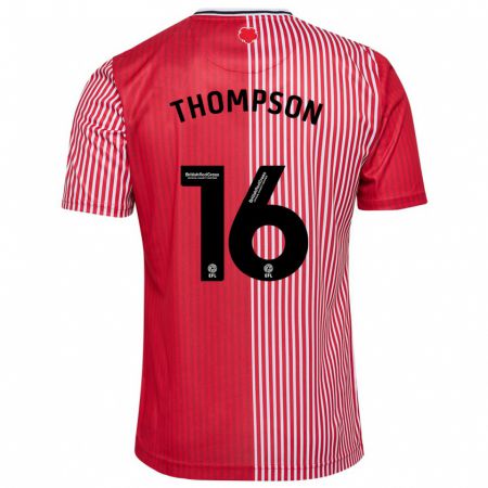 Kandiny Niño Camiseta Emma Thompson #16 Rojo 1ª Equipación 2023/24 La Camisa Chile