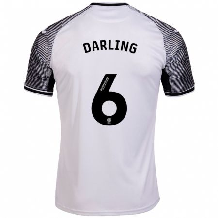 Kandiny Niño Camiseta Harry Darling #6 Blanco 1ª Equipación 2023/24 La Camisa Chile