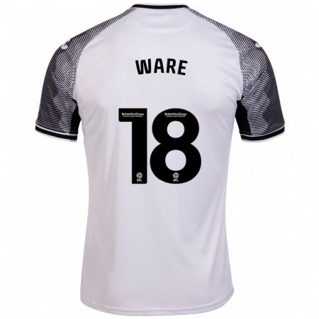 Kandiny Niño Camiseta Phoebe Ware #18 Blanco 1ª Equipación 2023/24 La Camisa Chile