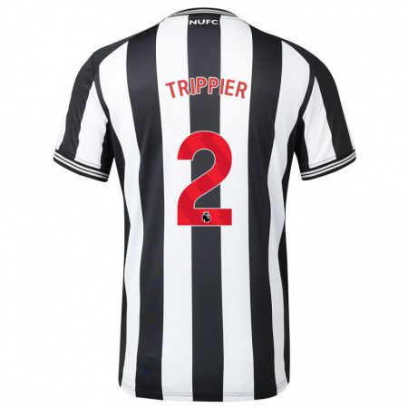 Kandiny Niño Camiseta Kieran Trippier #2 Blanco Negro 1ª Equipación 2023/24 La Camisa Chile