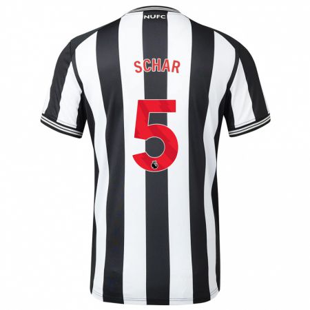 Kandiny Niño Camiseta Fabian Schär #5 Blanco Negro 1ª Equipación 2023/24 La Camisa Chile
