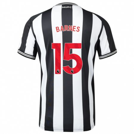 Kandiny Niño Camiseta Harvey Barnes #15 Blanco Negro 1ª Equipación 2023/24 La Camisa Chile