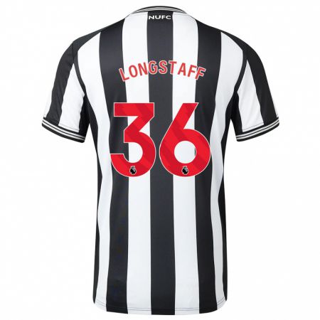 Kandiny Niño Camiseta Sean Longstaff #36 Blanco Negro 1ª Equipación 2023/24 La Camisa Chile