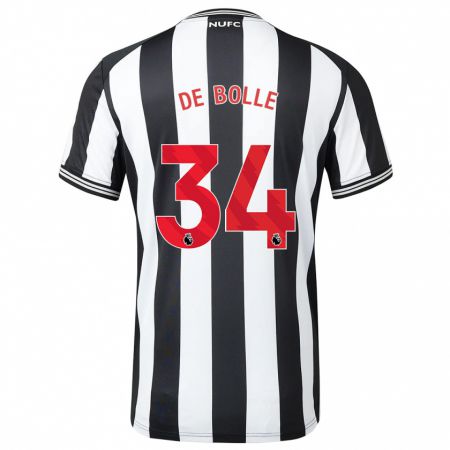 Kandiny Niño Camiseta Lucas De Bolle #34 Blanco Negro 1ª Equipación 2023/24 La Camisa Chile