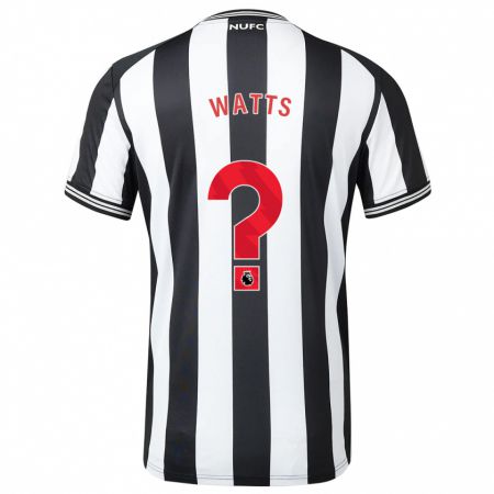 Kandiny Niño Camiseta Logan Watts #0 Blanco Negro 1ª Equipación 2023/24 La Camisa Chile