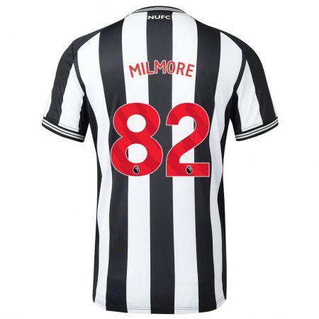 Kandiny Niño Camiseta Carter Milmore #82 Blanco Negro 1ª Equipación 2023/24 La Camisa Chile