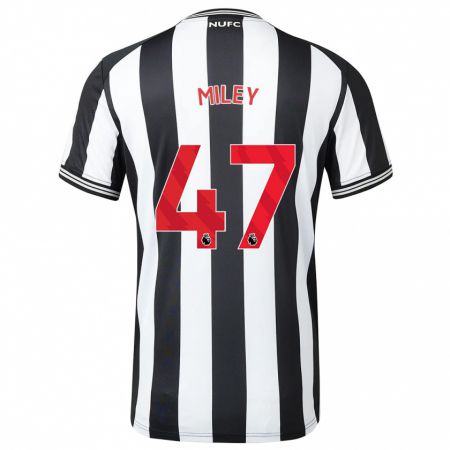 Kandiny Niño Camiseta Jamie Miley #47 Blanco Negro 1ª Equipación 2023/24 La Camisa Chile