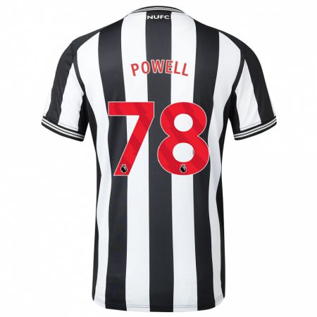 Kandiny Niño Camiseta Harry Powell #78 Blanco Negro 1ª Equipación 2023/24 La Camisa Chile