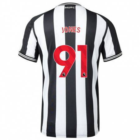Kandiny Niño Camiseta Tyler Jones #91 Blanco Negro 1ª Equipación 2023/24 La Camisa Chile