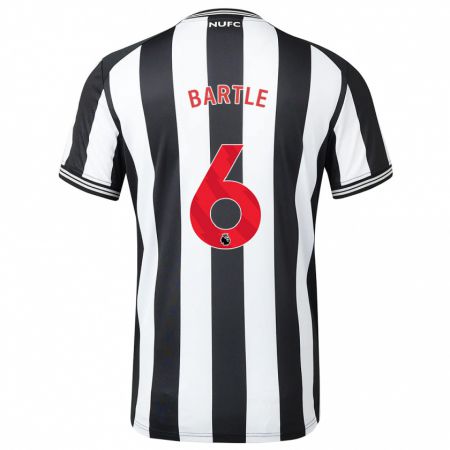 Kandiny Niño Camiseta Jodie Bartle #6 Blanco Negro 1ª Equipación 2023/24 La Camisa Chile