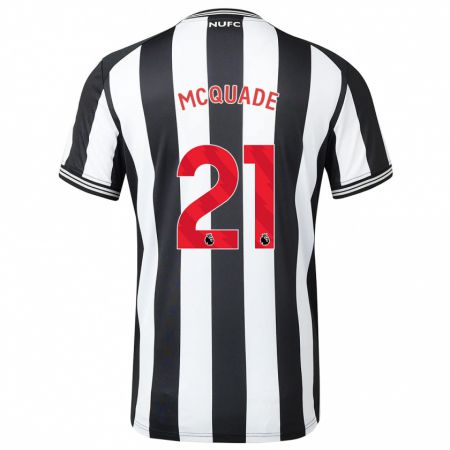 Kandiny Niño Camiseta Jasmine Mcquade #21 Blanco Negro 1ª Equipación 2023/24 La Camisa Chile