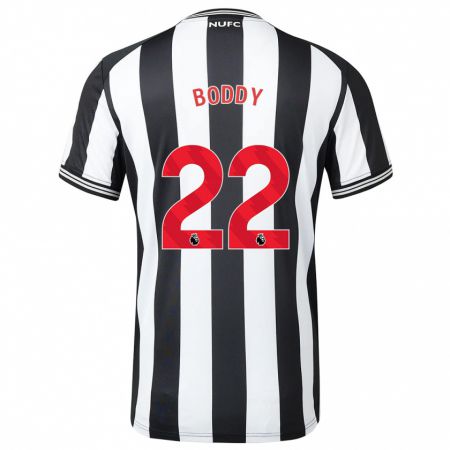 Kandiny Niño Camiseta Elysia Boddy #22 Blanco Negro 1ª Equipación 2023/24 La Camisa Chile
