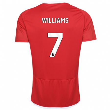 Kandiny Niño Camiseta Neco Williams #7 Rojo 1ª Equipación 2023/24 La Camisa Chile