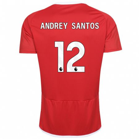 Kandiny Niño Camiseta Andrey Santos #12 Rojo 1ª Equipación 2023/24 La Camisa Chile