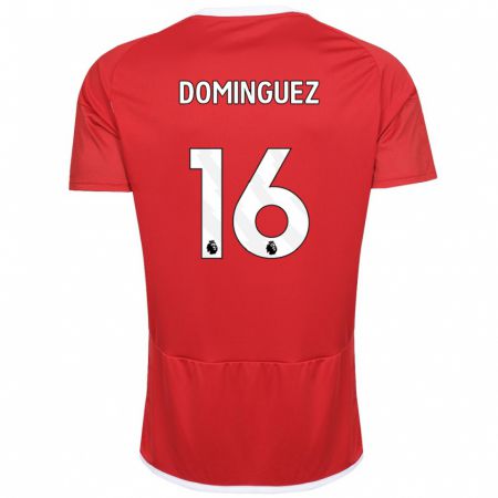 Kandiny Niño Camiseta Nicolás Domínguez #16 Rojo 1ª Equipación 2023/24 La Camisa Chile