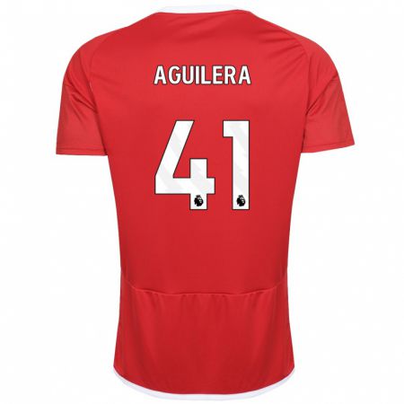 Kandiny Niño Camiseta Brandon Aguilera #41 Rojo 1ª Equipación 2023/24 La Camisa Chile