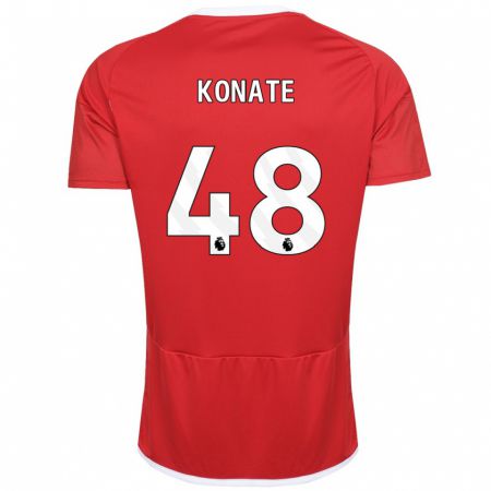 Kandiny Niño Camiseta Ateef Konaté #48 Rojo 1ª Equipación 2023/24 La Camisa Chile