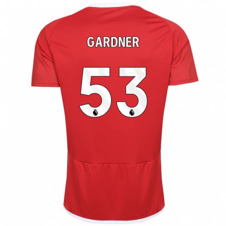 Kandiny Niño Camiseta Joe Gardner #53 Rojo 1ª Equipación 2023/24 La Camisa Chile
