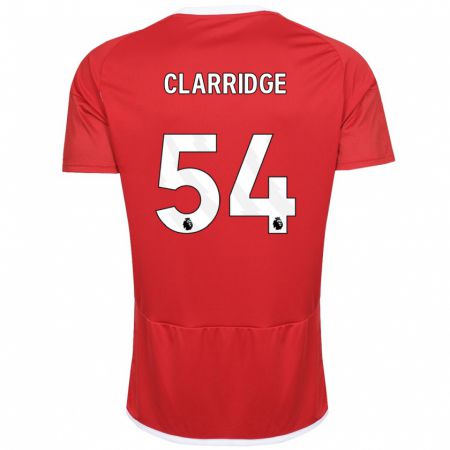 Kandiny Niño Camiseta James Clarridge #54 Rojo 1ª Equipación 2023/24 La Camisa Chile