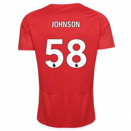 Kandiny Niño Camiseta Pharrell Johnson #58 Rojo 1ª Equipación 2023/24 La Camisa Chile