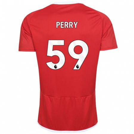 Kandiny Niño Camiseta Ben Perry #59 Rojo 1ª Equipación 2023/24 La Camisa Chile