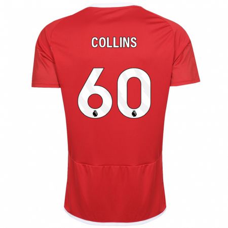 Kandiny Niño Camiseta Sam Collins #60 Rojo 1ª Equipación 2023/24 La Camisa Chile
