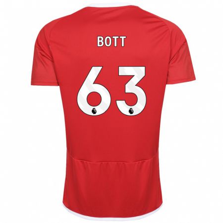 Kandiny Niño Camiseta Aaron Bott #63 Rojo 1ª Equipación 2023/24 La Camisa Chile