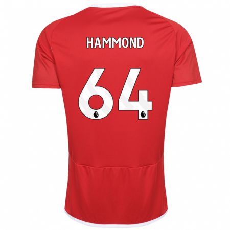 Kandiny Niño Camiseta Ben Hammond #64 Rojo 1ª Equipación 2023/24 La Camisa Chile