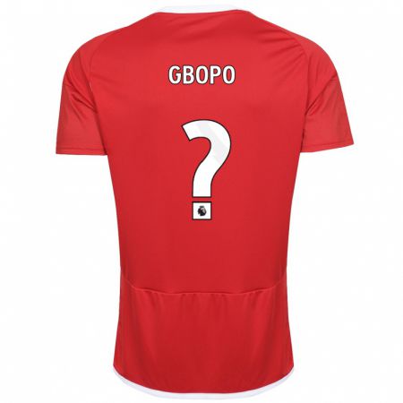 Kandiny Niño Camiseta Tony Gbopo #0 Rojo 1ª Equipación 2023/24 La Camisa Chile