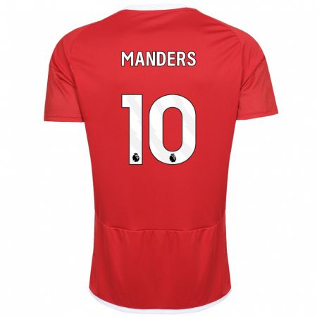 Kandiny Niño Camiseta Holly Manders #10 Rojo 1ª Equipación 2023/24 La Camisa Chile