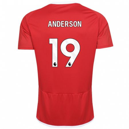 Kandiny Niño Camiseta Becky Anderson #19 Rojo 1ª Equipación 2023/24 La Camisa Chile