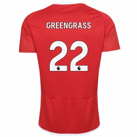 Kandiny Niño Camiseta Charlotte Greengrass #22 Rojo 1ª Equipación 2023/24 La Camisa Chile
