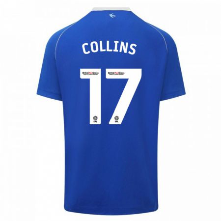 Kandiny Niño Camiseta Jamilu Collins #17 Azul 1ª Equipación 2023/24 La Camisa Chile