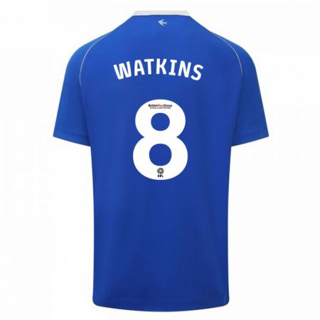 Kandiny Niño Camiseta Seren Watkins #8 Azul 1ª Equipación 2023/24 La Camisa Chile