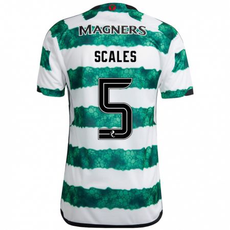 Kandiny Niño Camiseta Liam Scales #5 Verde 1ª Equipación 2023/24 La Camisa Chile
