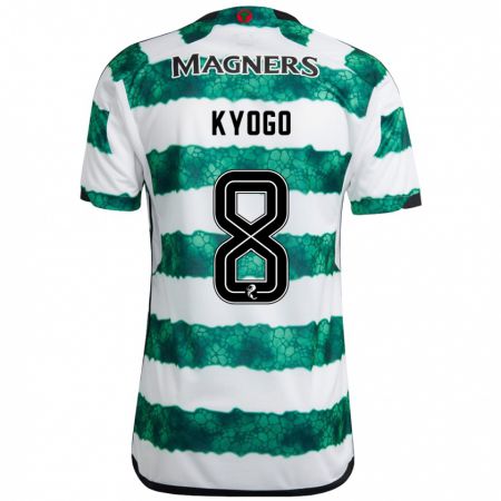 Kandiny Niño Camiseta Kyogo Furuhashi #8 Verde 1ª Equipación 2023/24 La Camisa Chile