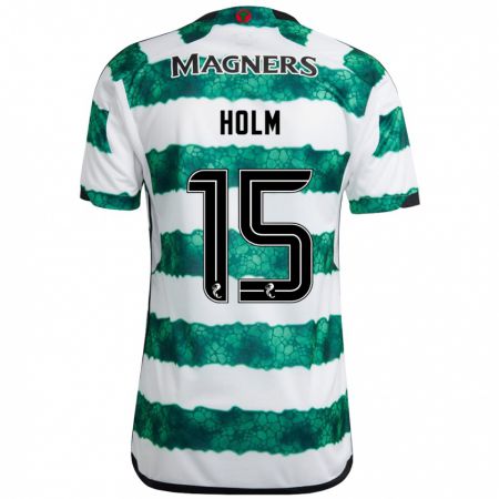 Kandiny Niño Camiseta Odin Thiago Holm #15 Verde 1ª Equipación 2023/24 La Camisa Chile