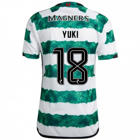 Kandiny Niño Camiseta Yuki Kobayashi #18 Verde 1ª Equipación 2023/24 La Camisa Chile